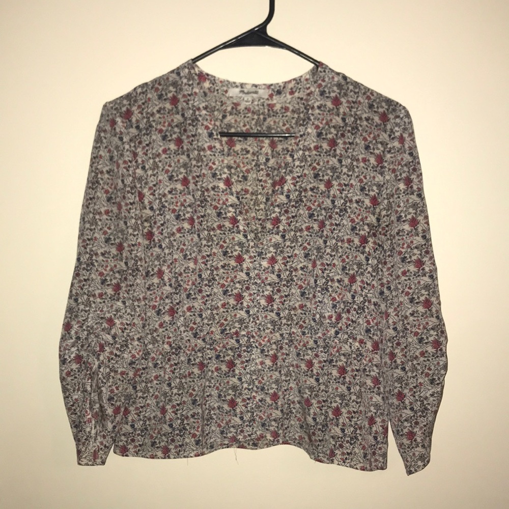 Madewell Ditsy Floral Silk Top size 6